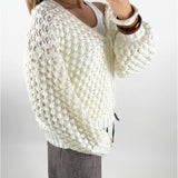 ZOE sticka cardigan, vit